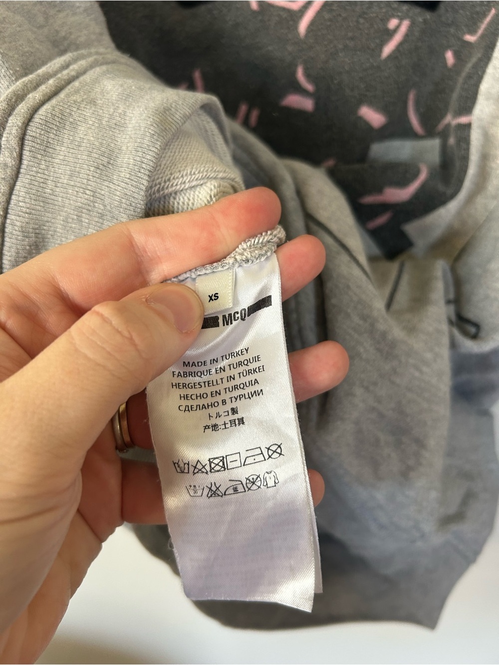 Alexander McQueen Sweatshirt Sweat M Cotton Gray Rabbit XS - Picture 3 of 6